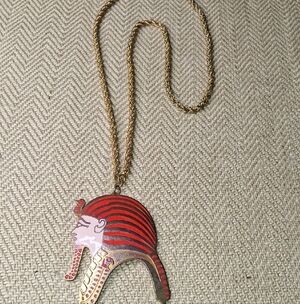 Gold and Red Pharaoh Pendant Necklace